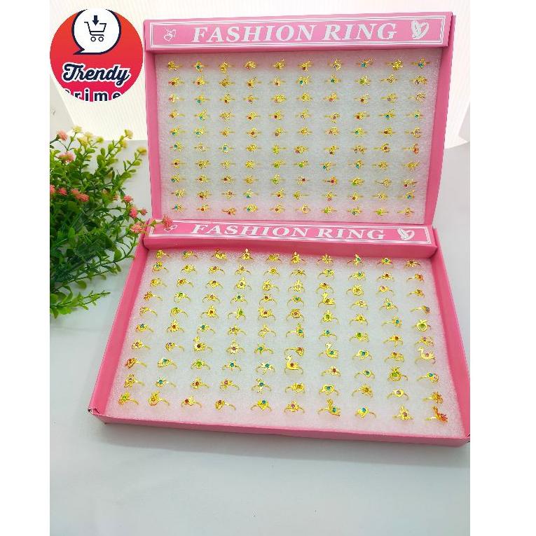 D05Q Cincin anak emas mainan isi 100 pcs kecil