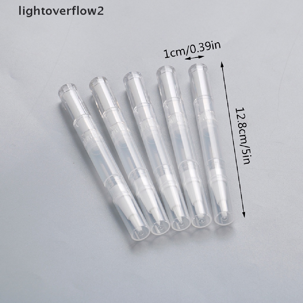 (lightoverflow2) 5pcs / Set Kontainer Kosong 3ml + Brush Untuk Lip Balm / Kosmetik / Makeup / Travel