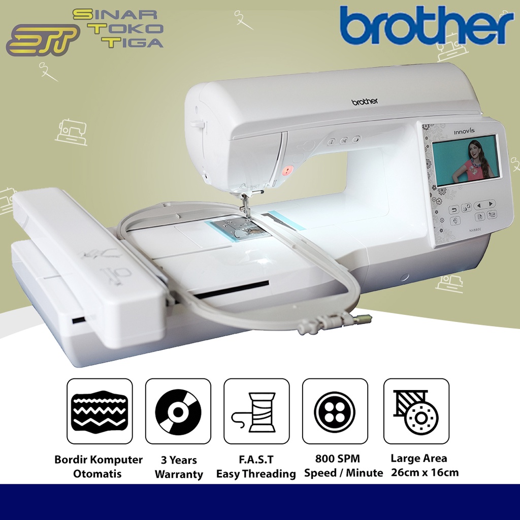 BROTHER INNOVIS NV 880E MESIN BORDIR KOMPUTER OTOMATIS PORTABE 880 E