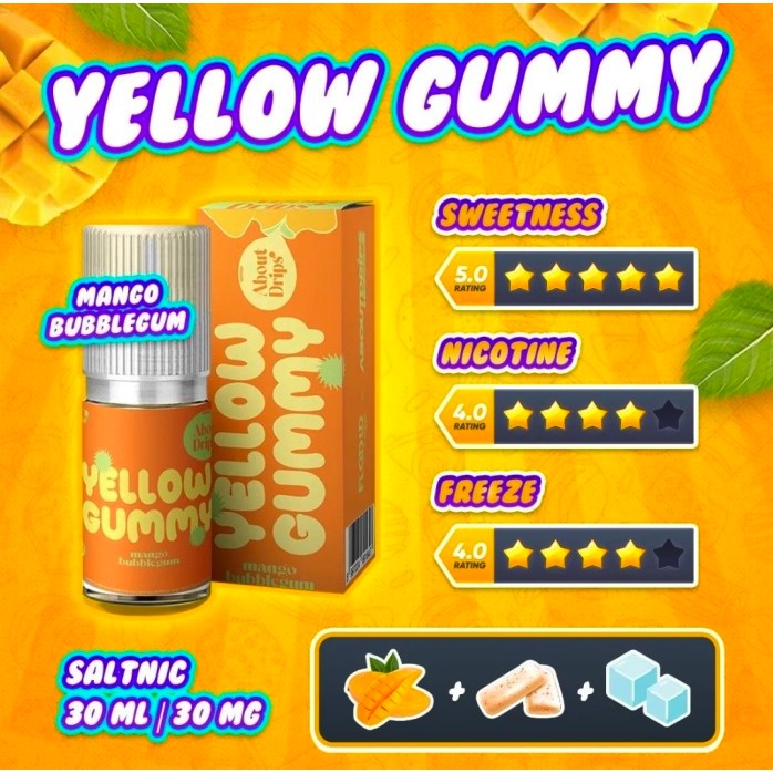 LIQUIDS FOOM YELLOW GUMMY 30ML 30MG MANGO BUBBLEGUM