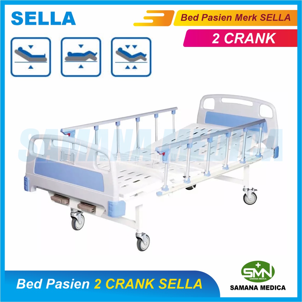 BED PASIEN 2 CRANK / Ranjang / Tempat Tidur Pasien 2 Crank SELLA