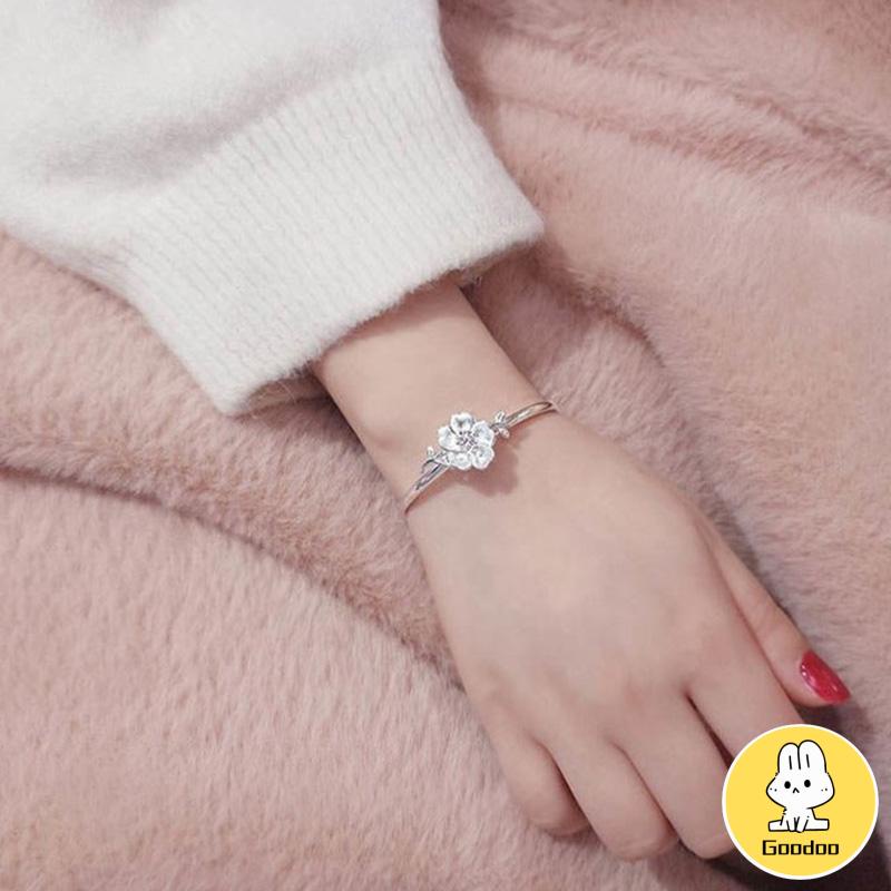 Pelajar Wanita Sederhana Pacar Pasangan Bell Gelang Hadiah Ulang Tahun Bunga Cherry Blossom -Doo