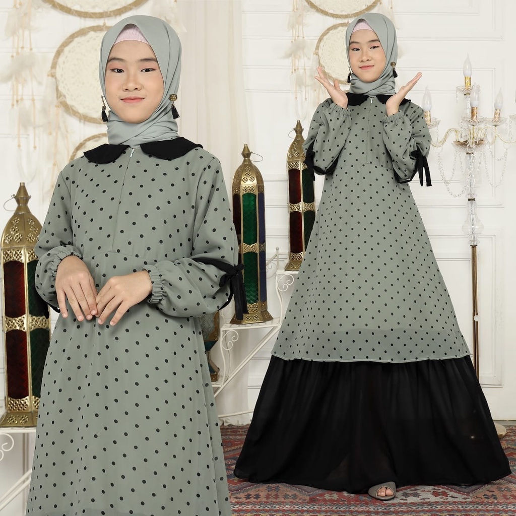 Baju Pesta Gamis Anak Remaja Muslim Adem Mewah Elegan Trandy Model Terbaru 2022 Dress Gaun Aurel Can