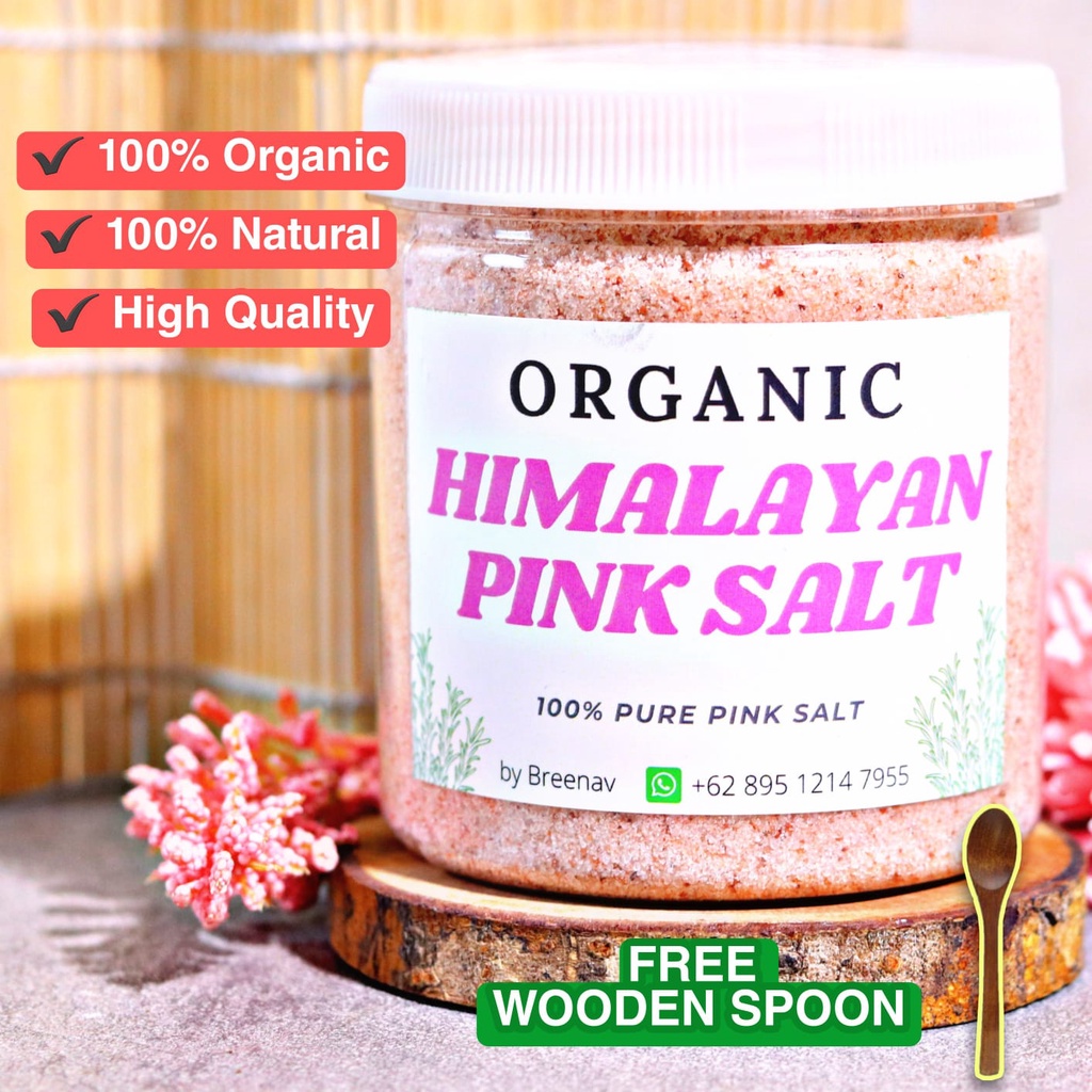 

By Breenav Himalayan Pure Pink Salt Garam Himalaya Organic Original Premium Fine Himsalt SeaSalt Organik Halus Natural Alami 650gr