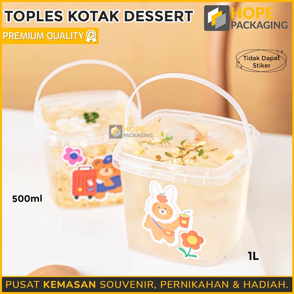 Toples Kotak Dessert 1 Liter 10,5cm  Size M Box Mika / Korean Box / Box Kue / Dessert Box / Cup Pudding