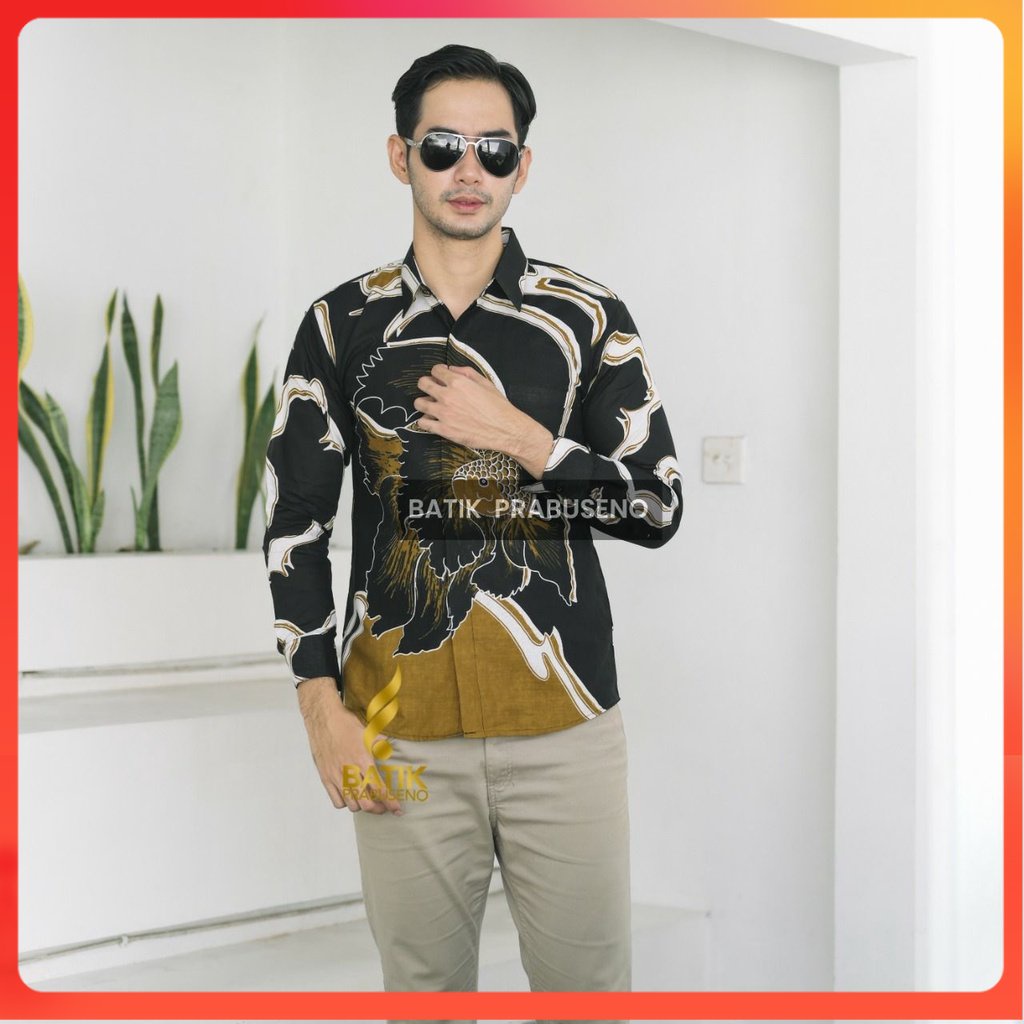 ARWANA Kemeja Batik Pria Lengan Panjang Slim Fit Original Ori Prabuseno Full Furing Jumbo Modern Pre