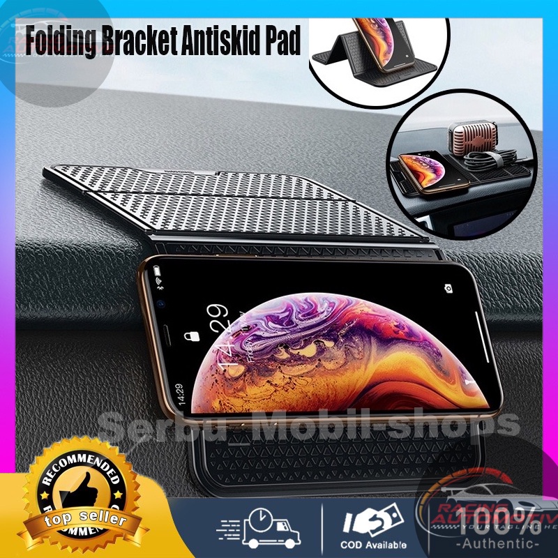 Anti Slip Pad Tatakan AntiSlip Karpet Cover Dashboard Mobil PU Anti Slip Pad/Dapat dilipat Universal Car Dashboard Non Slip Grip Sticky Pad Phone Holder Mat Anti-skid Silicone Mat Car Mat Car Interior Accessories