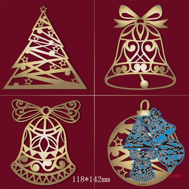 Cetakan Stensil Cutting Dies Motif Pohon Natal Bahan Metal Untuk Scrapbook / Craft Diy