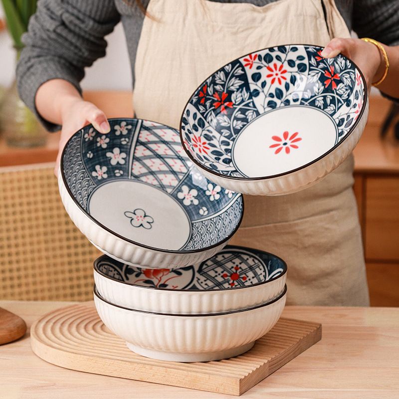 Mangkok Keramik  Sayur Sop Motif Jepang