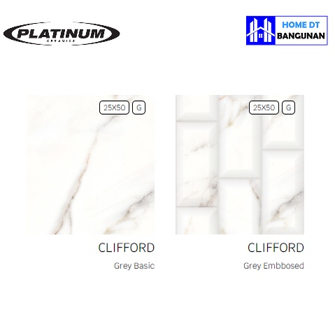 KERAMIK / KERAMIK DINDING / KERAMIK DINDING KAMAR MANDI / KERAMIK DINDING KAMAR / KERAMIK DINDING DAPUR / KERAMIK DINDING RUANG TAMU / KERAMIK DINDING TERAS / KERAMIK PLATINUM CLIFFORD 25X50 KW 1