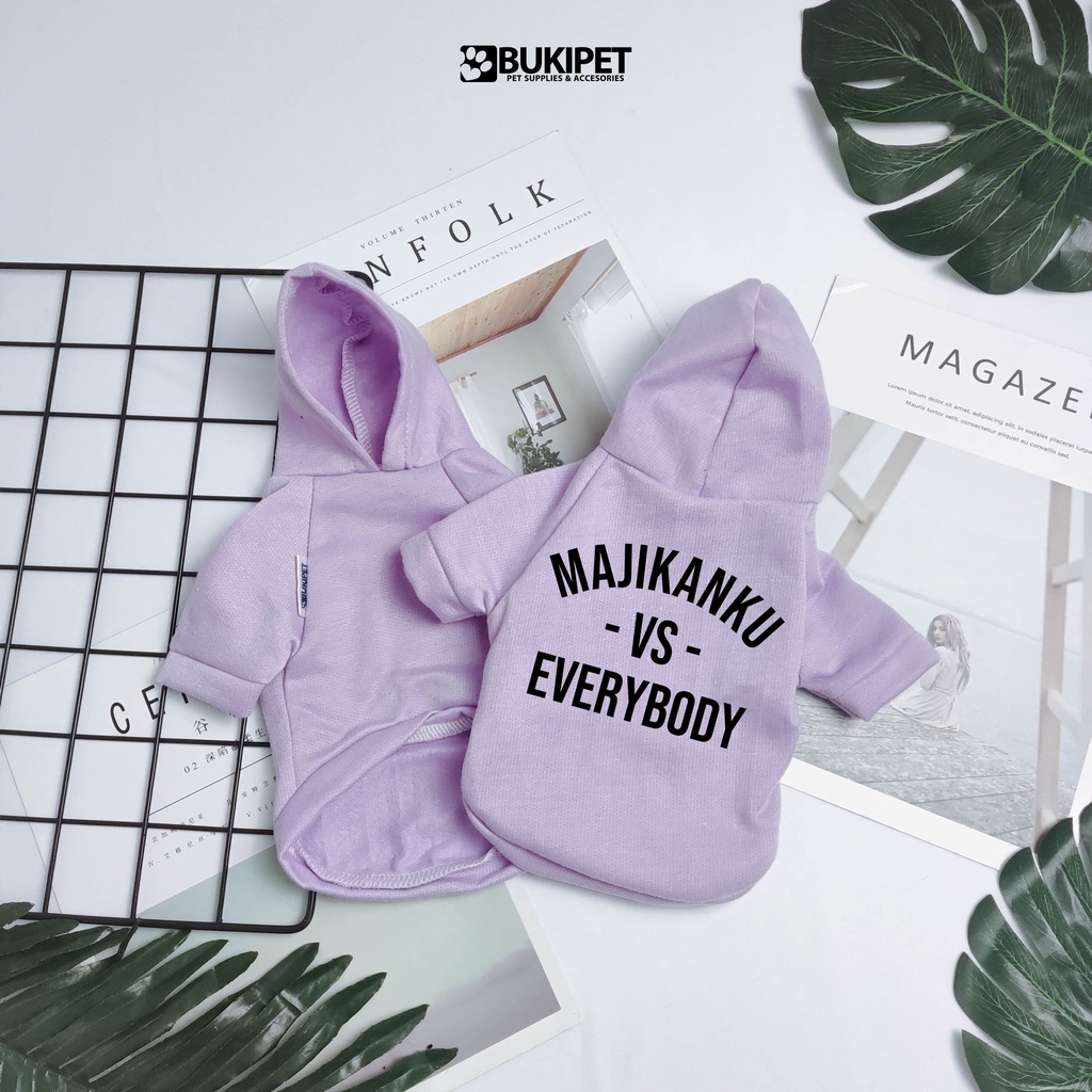 baju kucing anjing kelinci monyet lucu cowok cewek aksesoris hewan kecil - HOODIE MAJIKANKU VS EVERYBODY