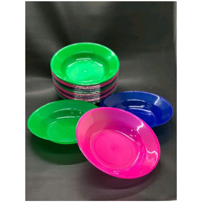 piring makan plastik warna harga untuk per 12pcs/ 1 lusin
