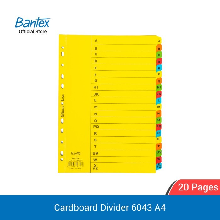 

Bantex Cardboard Divider & Indexes A4 A-Z (20 Pages) 6043 00 pembatas buku / divider buku