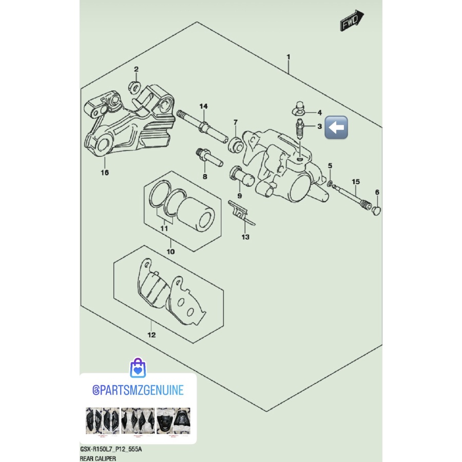 Baut Angin Kaliper Rem Belakang-Bleeder Suzuki GSX 150 R S Bandit 150 Asli Original SGP Terlaris 591