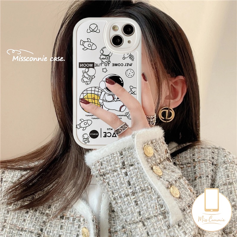 Soft Case TPU Motif Kartun NASA Untuk IPhone 11 13 12 14 Pro MAX 7 8 Plus 6 6s Plus 14 Plus XR X XS MAX SE 2020