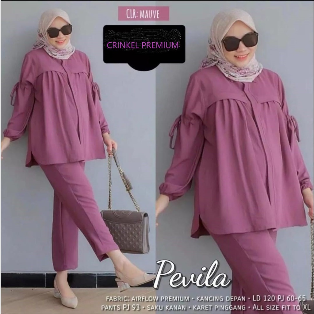 Detail produk dari NEW Setelan Wanita Jumbo Ld 120 Busui Original Berlabel Tulus Signature / PEVILA One Set Jumbo Setelan Wanita Dewasa Crinkle Airflow Kekinian / Setelan Dewasa Baju Atasan + Celana Crinkle wanita Remaja Best Seller / bayar di tempat