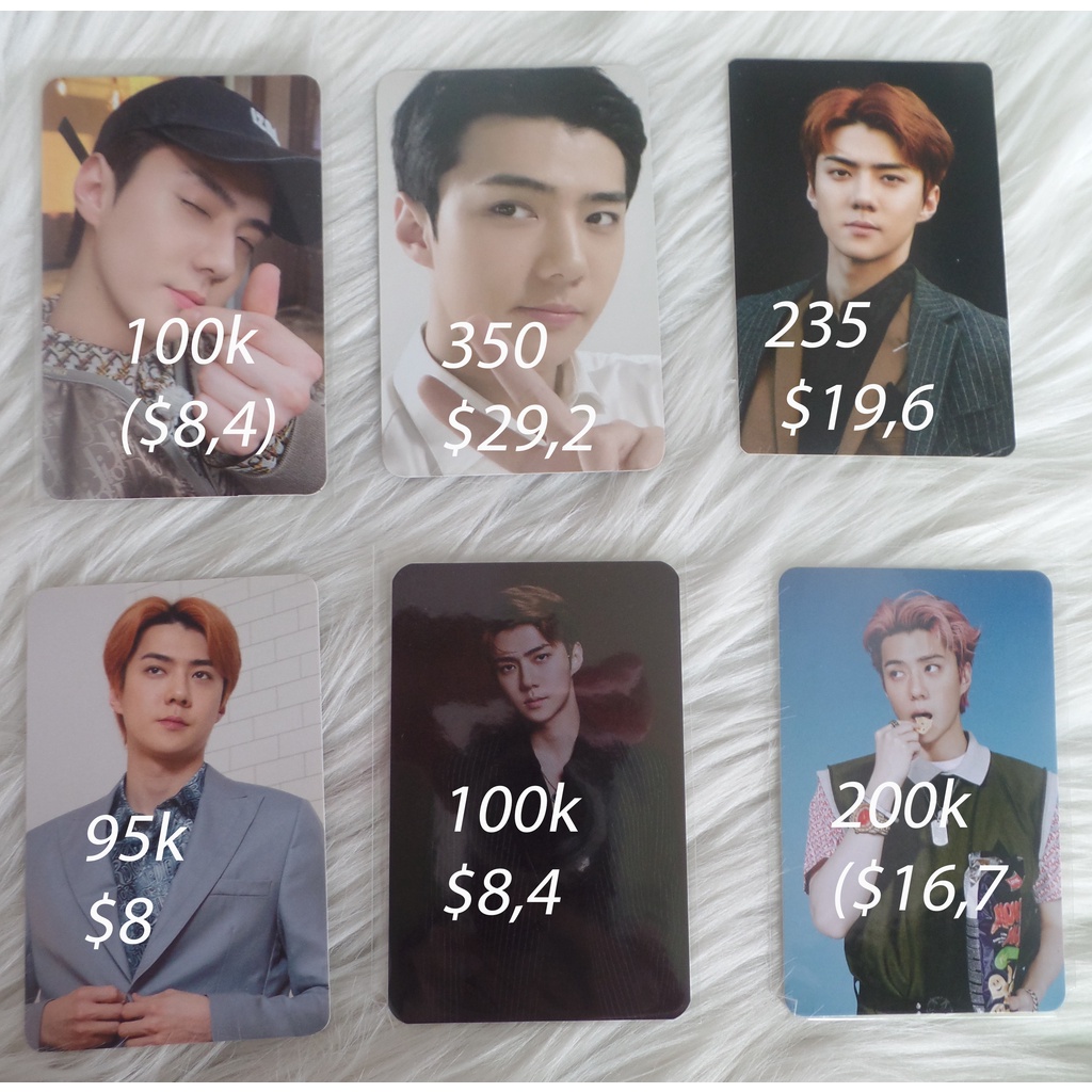 PHOTOCARD SEHUN EXO NON ALBUM BINDER TEMPO LIGHTSTICK 1 BILLION VIEWS PHONE DECOVER 3 OFFICIAL