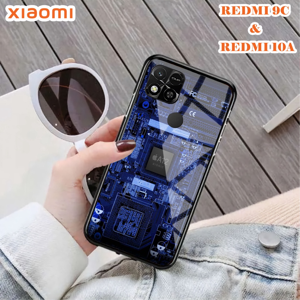 Softcase Glass Kaca REDMI 10A & REDMI 9C - Case Handphone REDMI 10A  REDMI 9C [T30].
