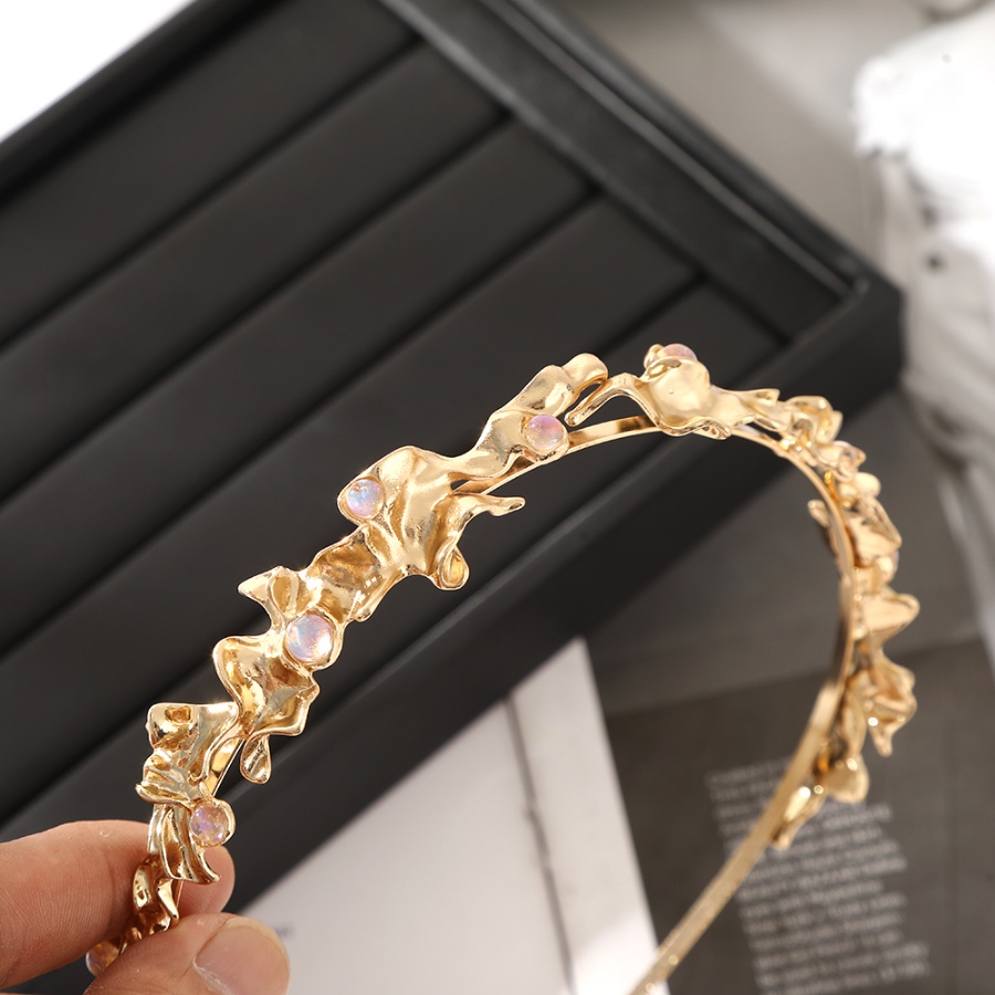 Headband Bahan Alloy Aksen Mutiara Dan Berlian Imitasi Gaya Korea Untuk Wanita