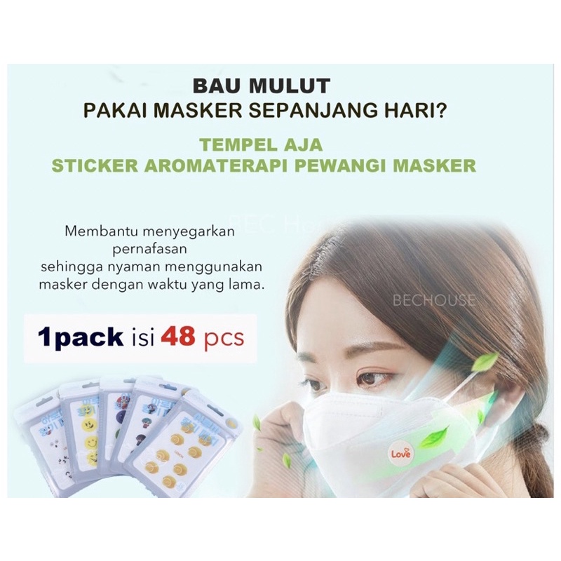 Sticker Masker Aroma Lemon / Mint Korea Mask Patch Stiker Tempel Pewangi Fresh Aromatherapy