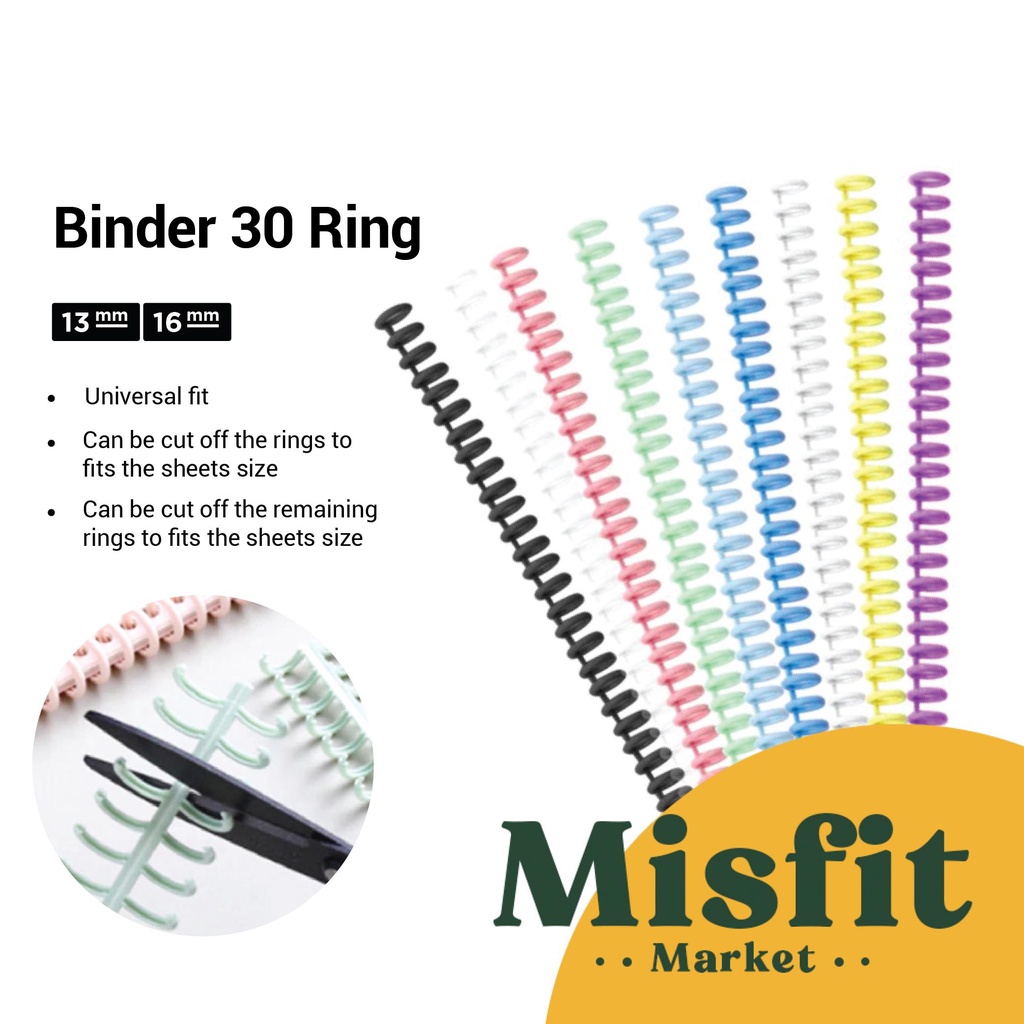 

DIY 30 Holes Ring Binder Notebook A5 B5 A4 Warna Warni Lipat 360 Derajat Lubang
