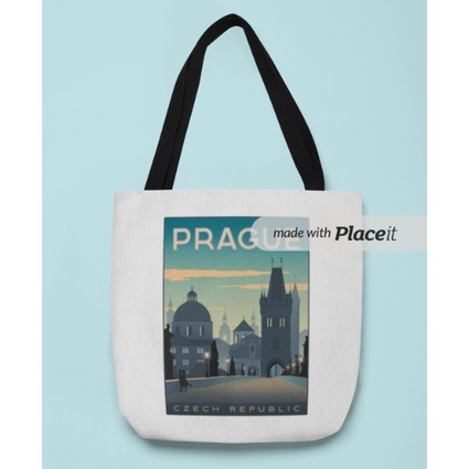 Tote Bag Kanvas Prague Czech Republic