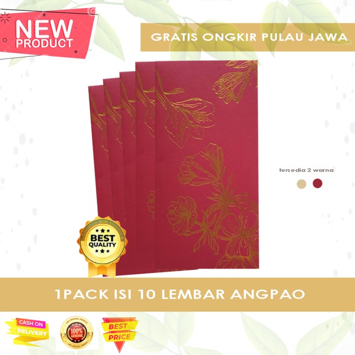 

Gaya (1 Pack Isi 10 Lembar) Amplop Uang Bunga Jumbo Premium / Angpao Bunga Bergaransi
