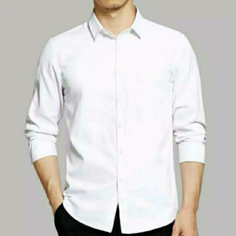 Kemeja polos putih&amp;hitam formal premium quality