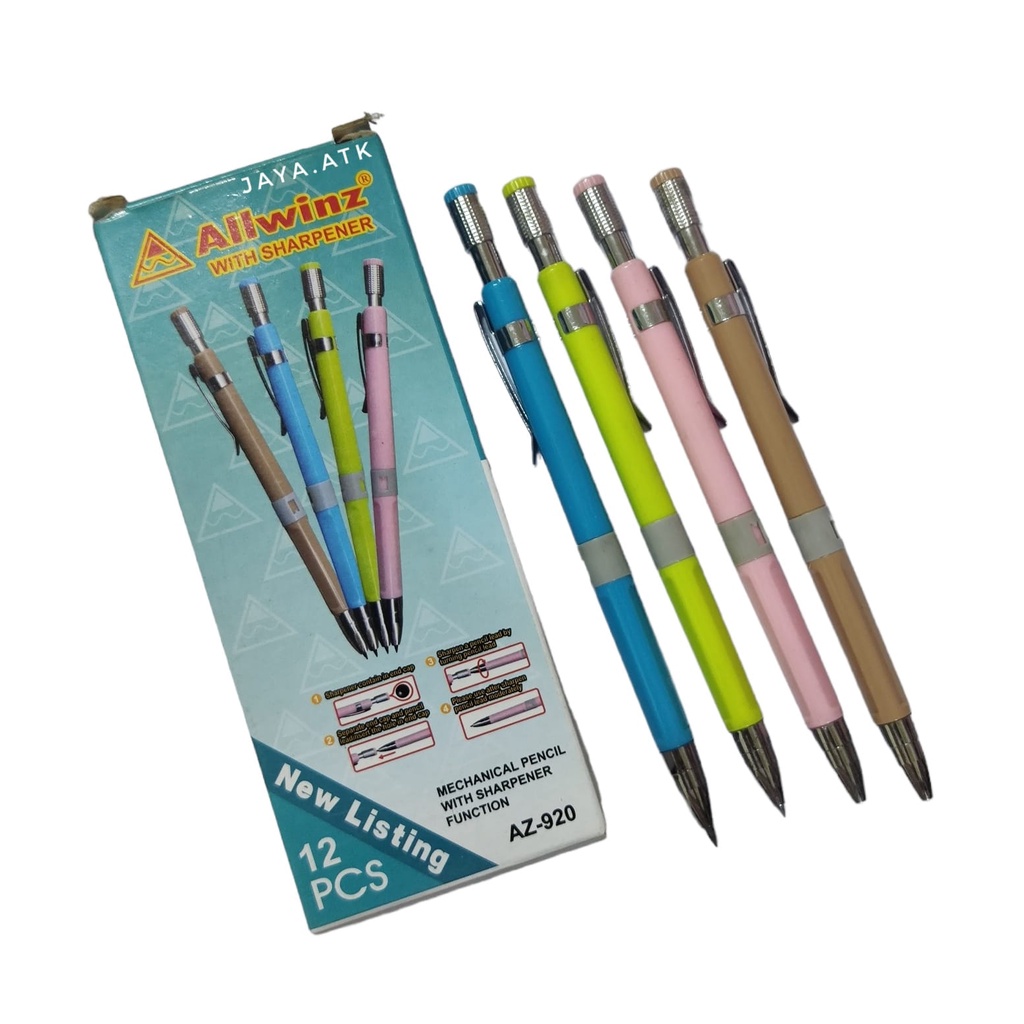 PENSIL MEKANIK CETREK 2.0 MM TEBAL BESAR MECHANICAL PENCIL WARNA WARNI