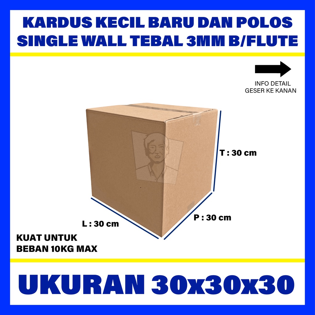 

Kardus Box Karton Packing Polos Ukuran 30x30x30