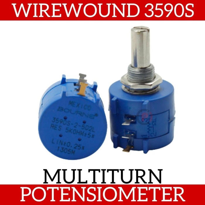 BOURNS Potensiometer Ohm Wirewound Multi Turn Potensio 3590S