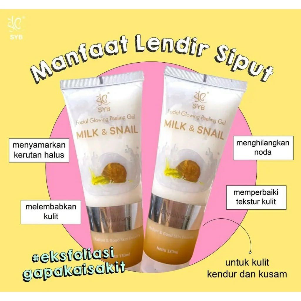 [ORI &amp; READY] SYB Facial Glowing Peeling Gel Aloe Vera Milk N Snail Charcoal Peeling Exfoliating | SYB Peeling Gel Facial Glowing Glow Peeling Wajah | Girlpal Centella Asiatica Peeling Gel