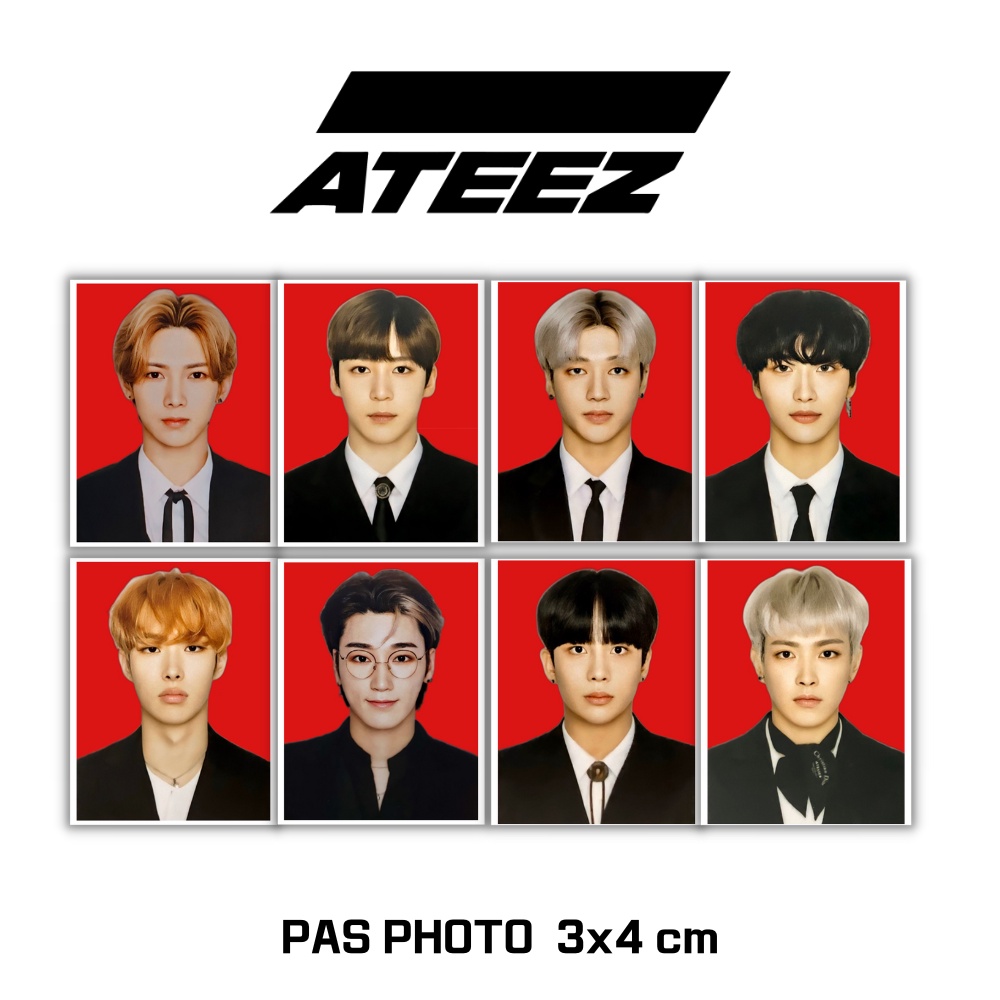 PAS FOTO ATEEZ 3x4 (HARGA 3 PCS + LAMINASI 2SISI) ID PHOTO KPOP IDOL KOREA PREMIUM MURAH UNOFFICIAL HONGJOONG SEONGHWA YUNHO YEOSANG SAN MINGI WOOYOUNG JONGHO READY STOCK !