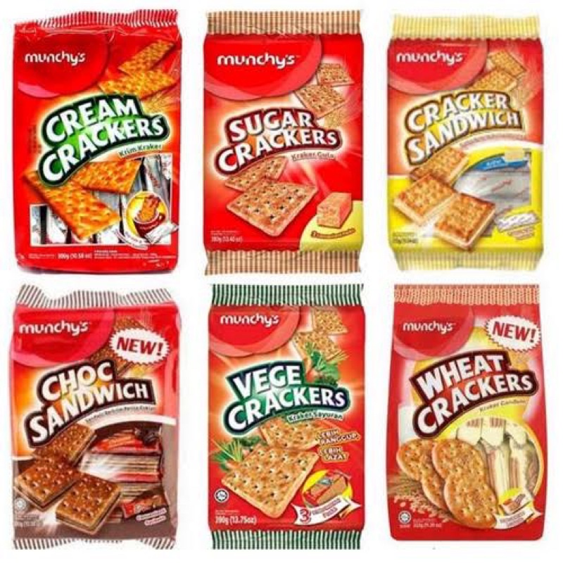 

4VARIANT BISKUIT MUNCHY'S CREAM CRACKERS WHEAT SANDWICH DAN COKLAT MUNCHY MALAYSIA