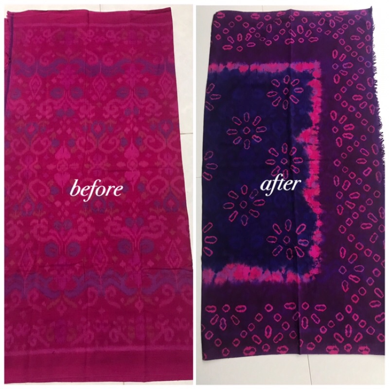 Jasa Lasem Kamen/Jumput Singaraja (Warna Dasar kamen PINK)