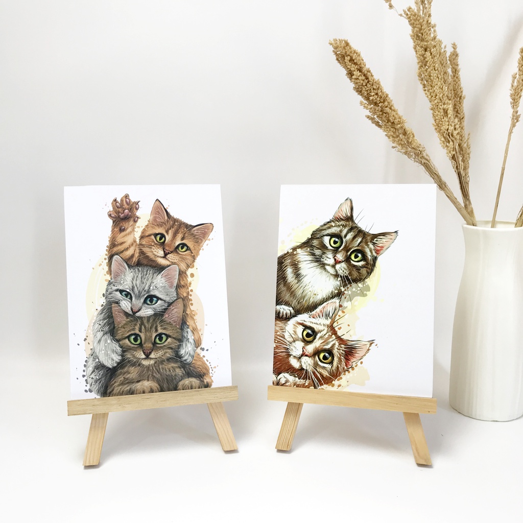 TENNESY HIASAN DINDING WALL DECOR KUCING LUCU CAT 15x20CM PAJANGAN KAYU POSTER DEKORASI KAMAR TIDUR RUMAH