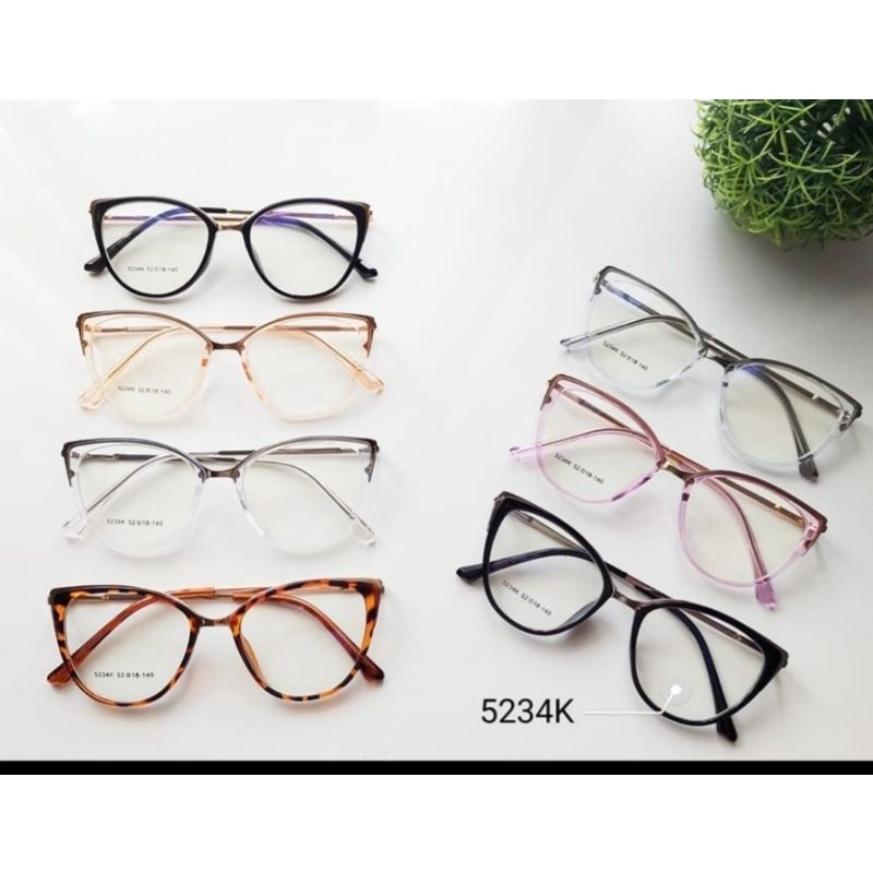 Kacamata OPTIK cat eye 5234/Kacamata Antiradiasi/photocromic/Bluecromic