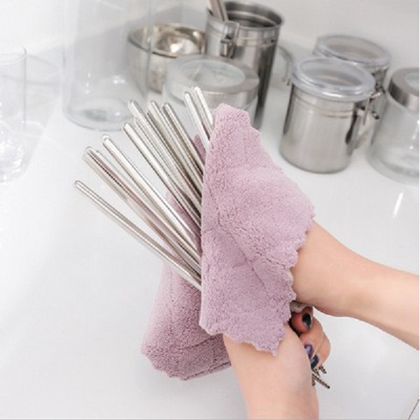 UKURAN BESAR 25cmx25cm KAIN LAP ANTI MINYAK UNTUK MEJA DAPUR PIRING BAHAN MICROFIBER KS041 (KIM)