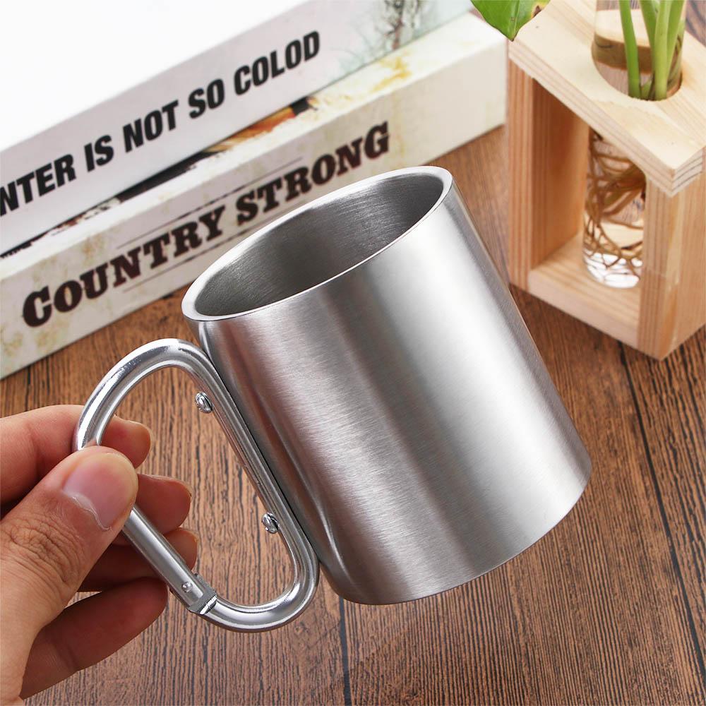 Agustina Air Teh Mug Portable Mendaki Perlengkapan Berkemah Peralatan Makan Cangkir Camping Hiking Stainless Steel Cangkir
