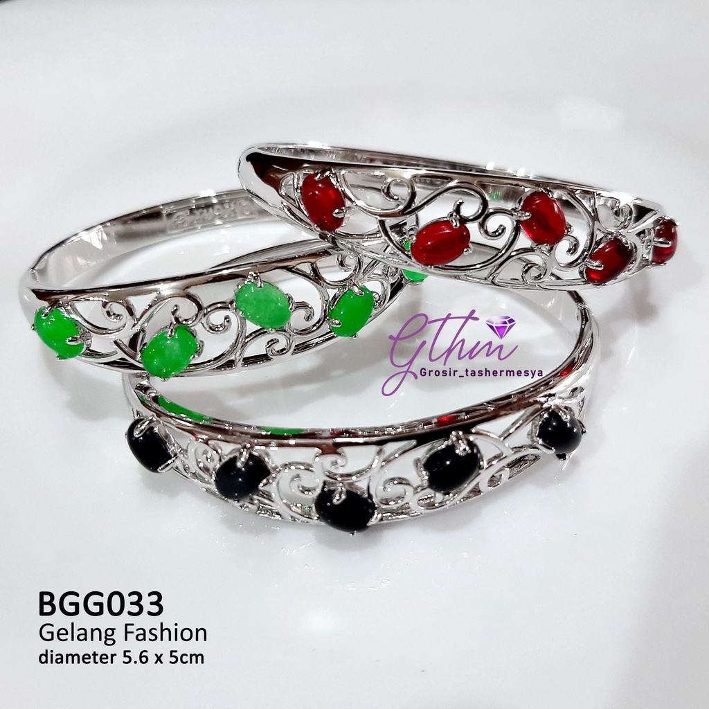 gelang tangan wanita titanium xuping lapis emas18k  ruby zamrud mewah banget seperti emas asli gthm
