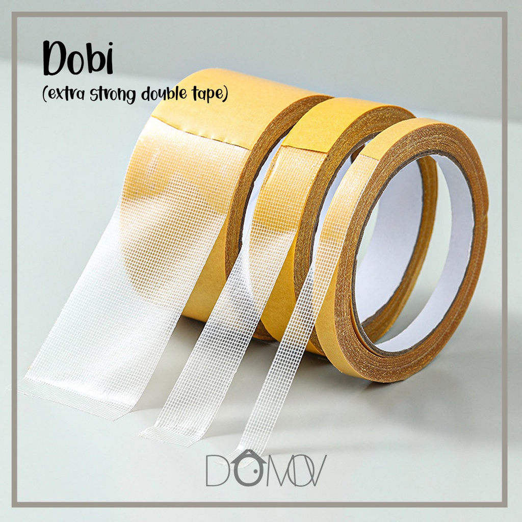

DOMOV DOBI Double Tape Magic Solasi Dua Sisi Lepas Tanpa Bekas Cloth Fiber Hot Melt Adhesive Premium