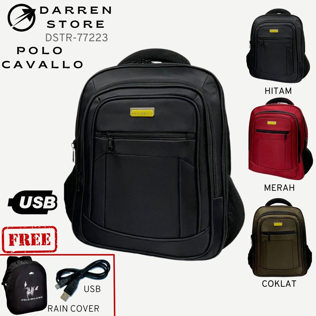 Tas polo Cavallo 77223 Backpack Ukuran Besar Expandable Edetion Free Rain Cover 36L