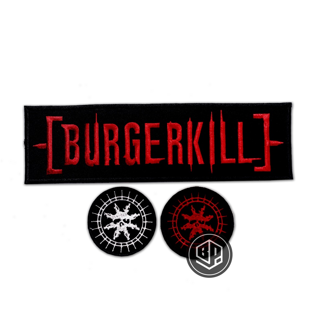 BACK PATCH BORDIR JAHIT/BACK PATCH TANGGUNG SATU SET BURGERKILL