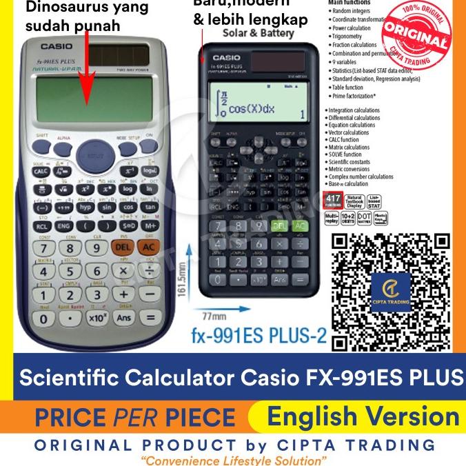 

[COD] Calculator - Casio - Scientific Calculator FX-991ES Plus KOMPLIT Kode 1350