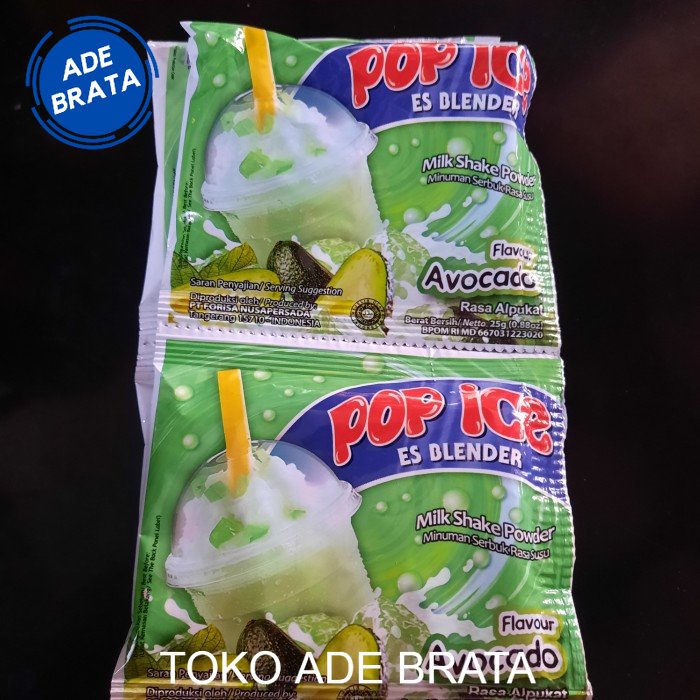 

pop ice rasa alpukat 1 renceng isi 10 sachet