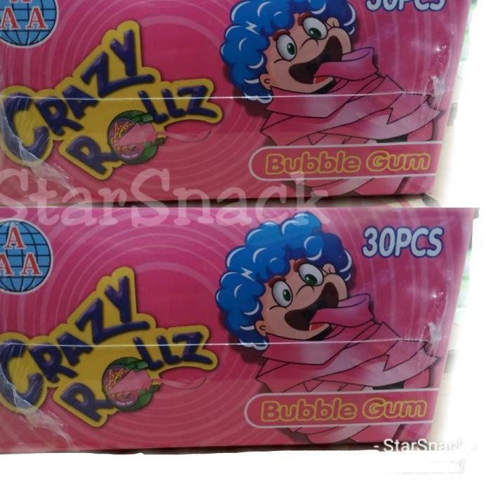 

10.10 SALE AAA Crazy Rollz Bubble Gum isi 30pc/kotak 