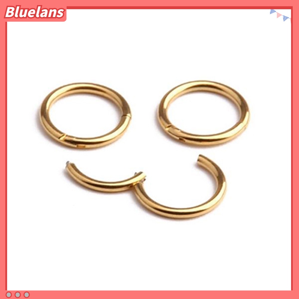 Bluelans 1 Pc 16G 14G Hinged Segment Hoop Ring Stainless Steel Lip Nose Septum Piercing