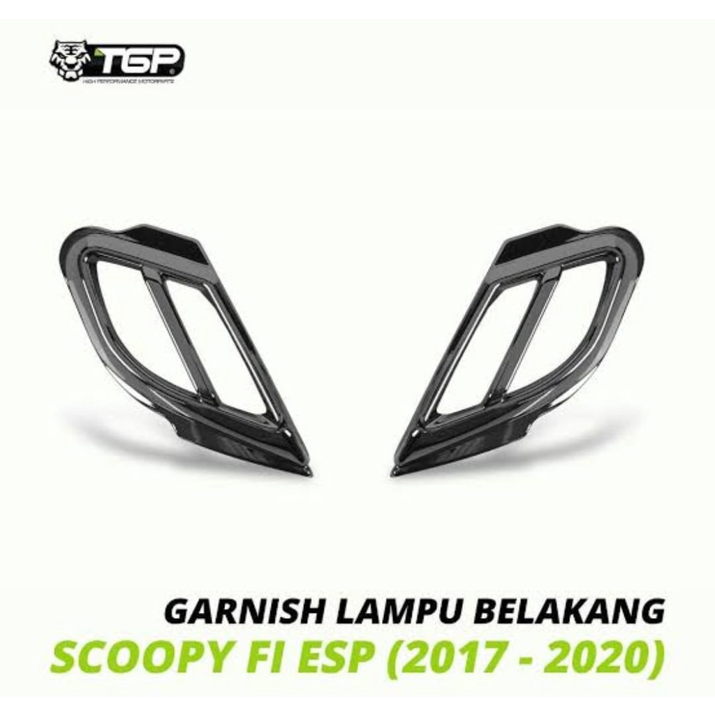 Garnish Belakang Scoopy FI ESP Honda TGP Black Chrome