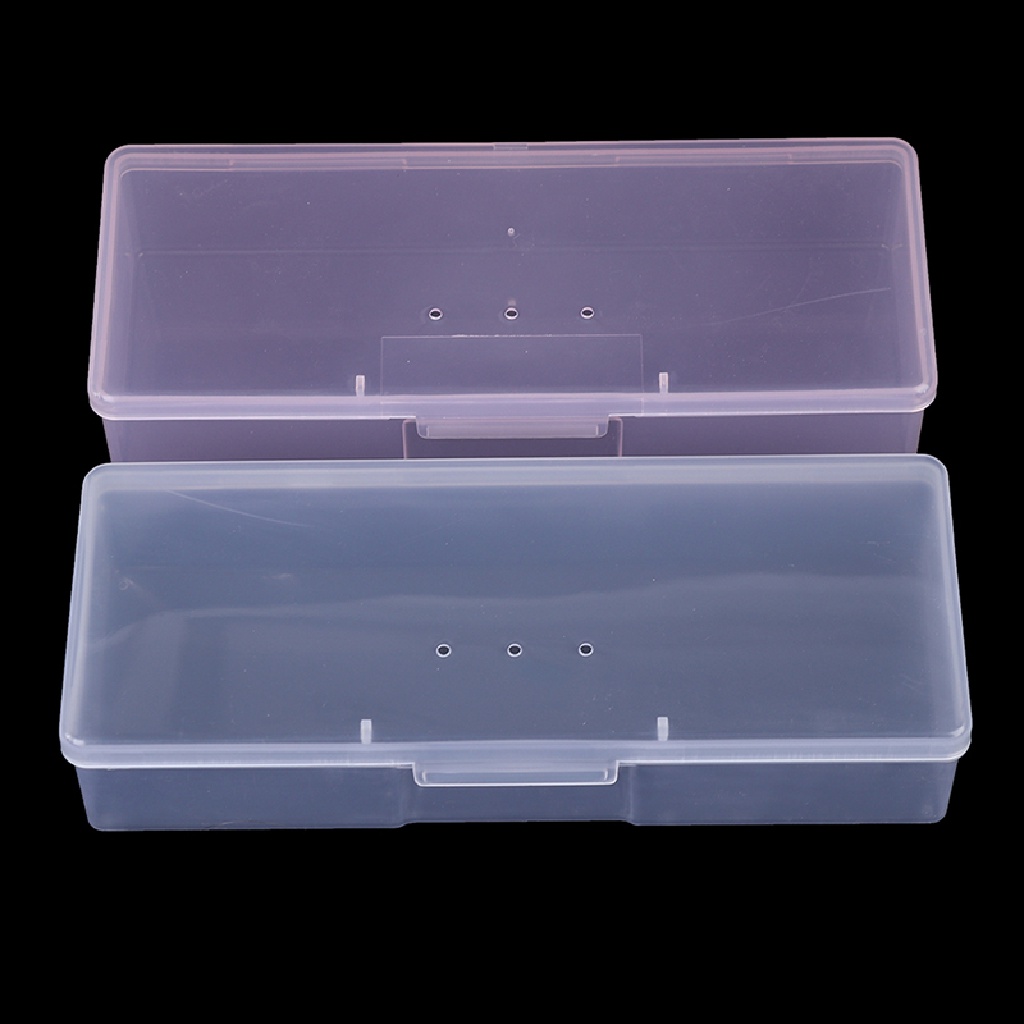 (lightoverflow2) Kotak Penyimpanan Kuas Nail Art Bahan Plastik Transparan