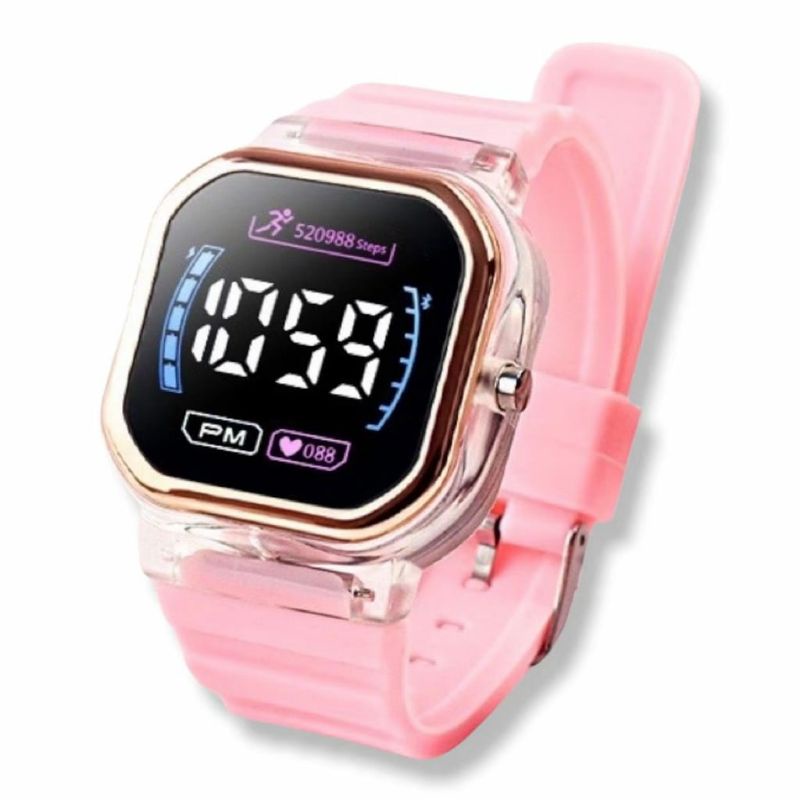 Rubber Led Pria Wanita Jam Tangan Fashion Water Resistant Kasual